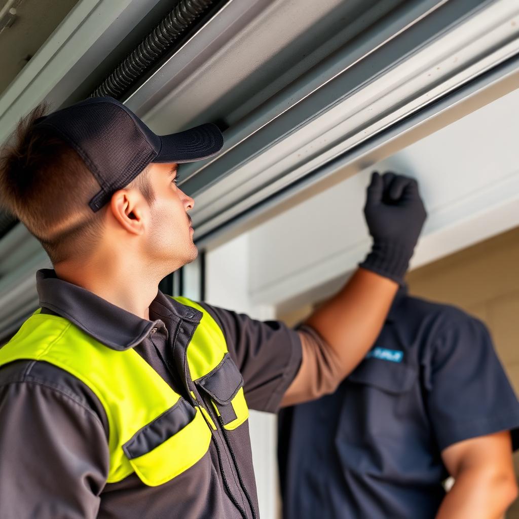 Garage Door Ramseur certified technicians installing a garage door in Ramseur NC